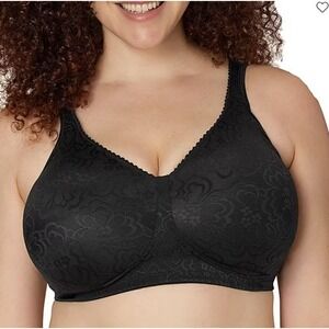Playtex 18 Hour Ultimate Lift Support Wirefree Bra Black Full Coverage 36D #4745